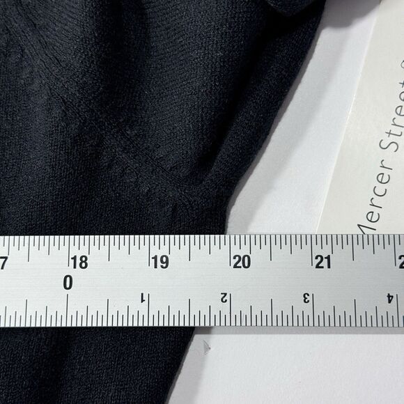 Woman's Mercer Street Studio Luxelon Rhinestone Zipper Black Quarter-Zip Sweater - Picture 7 of 7